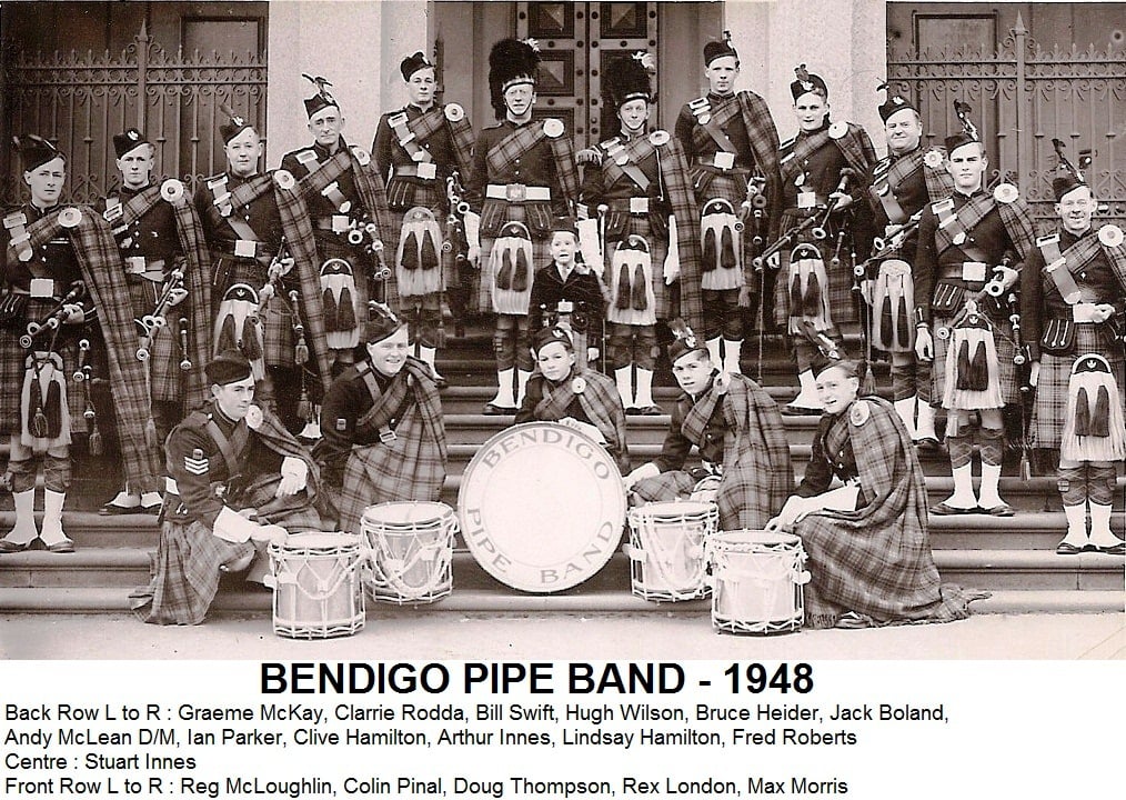 Band members on parade